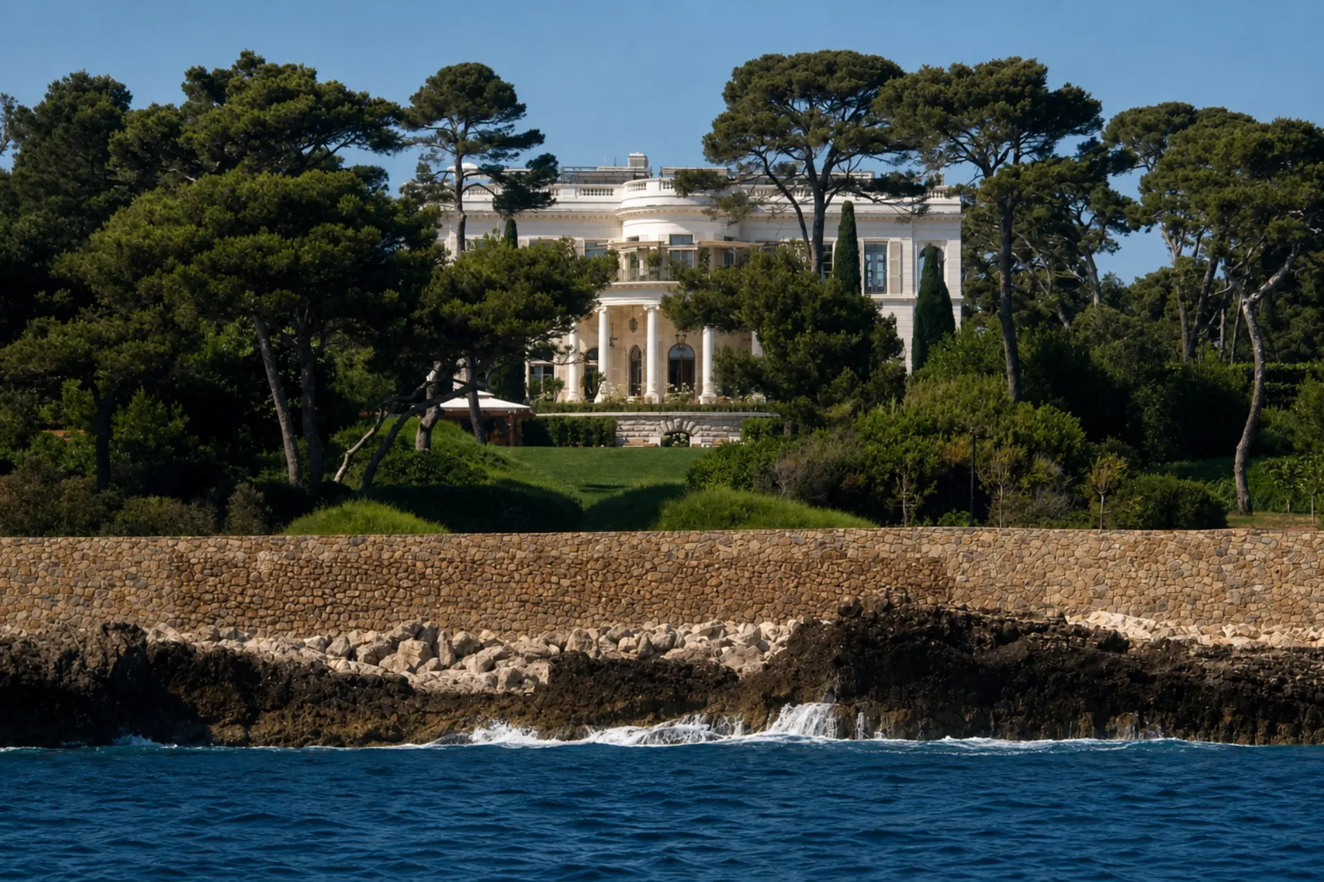 Chateau de la Croe seen from the Mediterranean at Cap d'Antibes