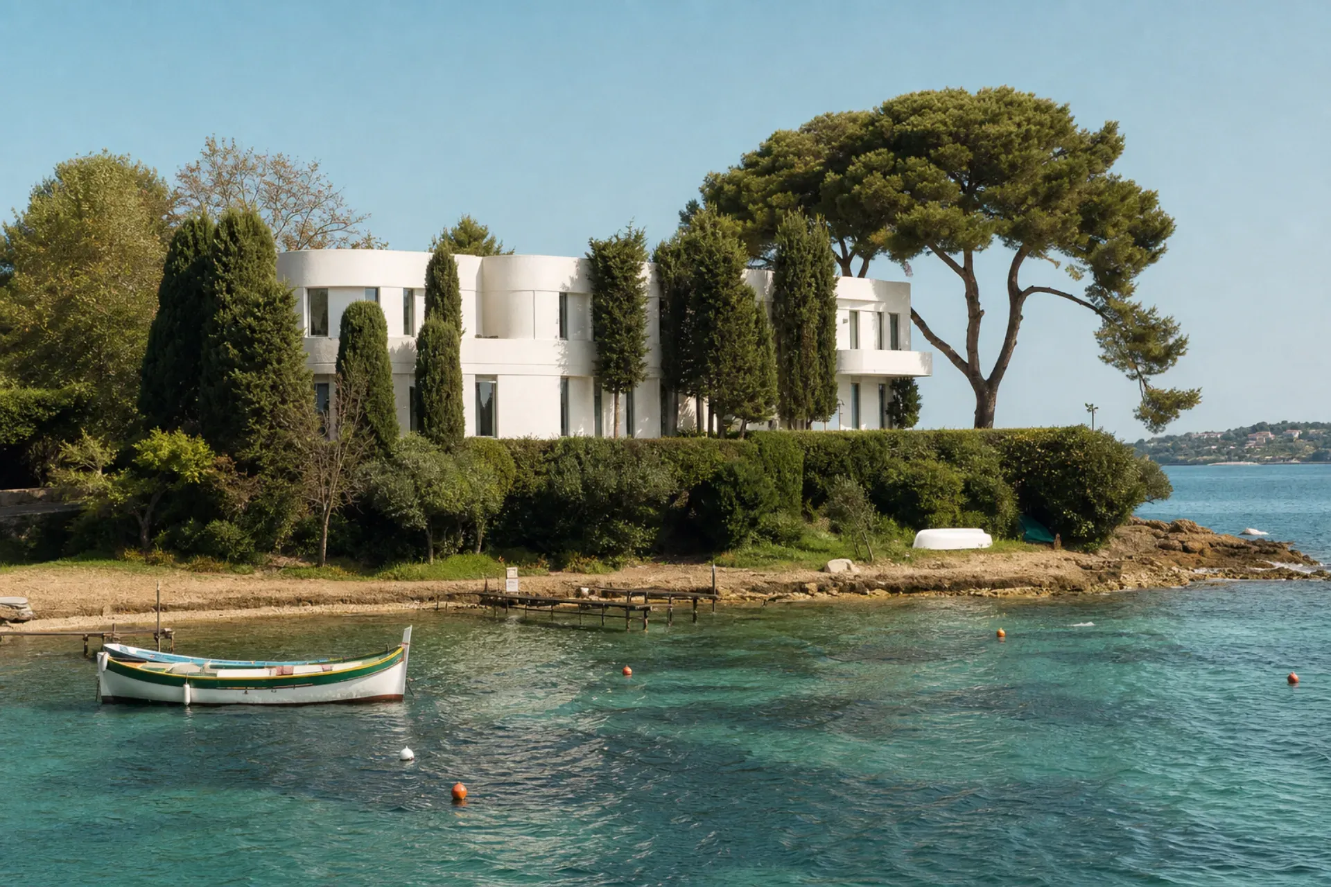 Villa Aujourd'hui and Port de l'Olivette in Cap d'Antibes