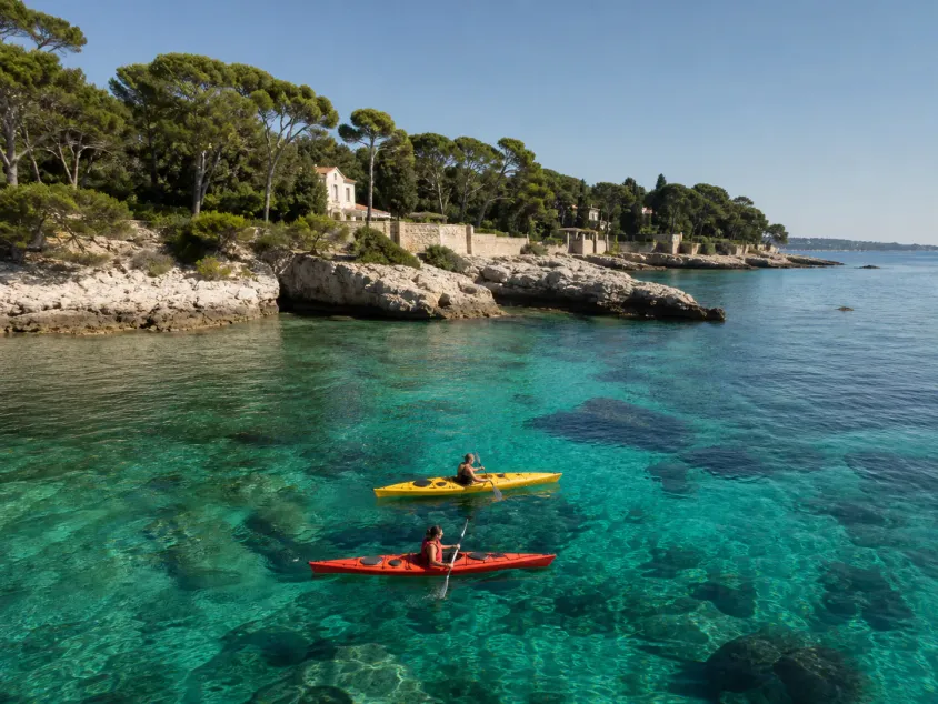 Kayak dans les criques du Cap d’Antibes