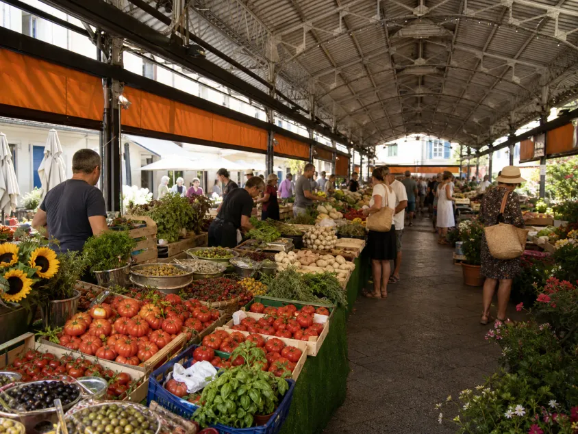 Étals du marché provençal d’Antibes